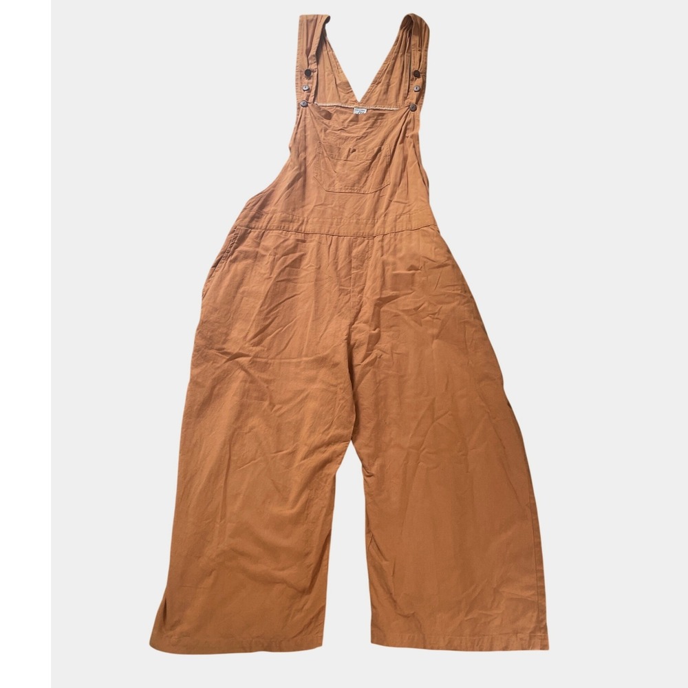Ganesh Himal Women Overalls Wide Leg XL Rust Brilliant Stranger Boho Granola